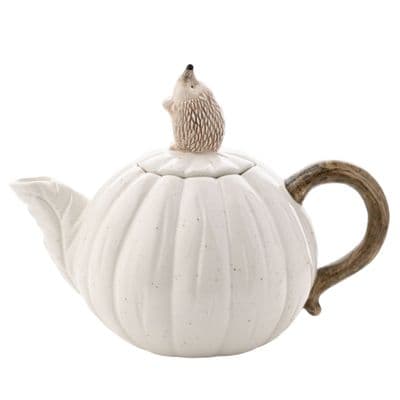 Country Living White Ceramic Hedgehog Teapot