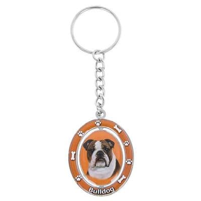 E S High Gloss Enamel Key Ring Spinning Centre- Bulldog