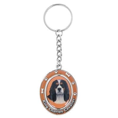E S High Gloss Enamel Key Ring Spinning Centre- Pug