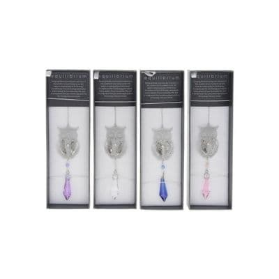 Equilibrium 3D Owl with crystal Hanging Suncatcher Keepsake - Blue