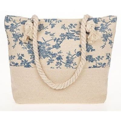 Equilibrium Blue Chintz Pattern Ladies Tote Shopper Handbag Light Blue