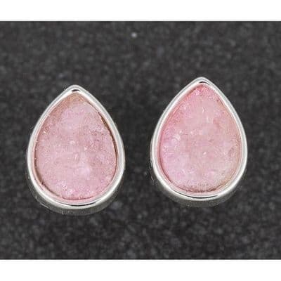 Equilibrium Druzy Crystal Earrings Rose