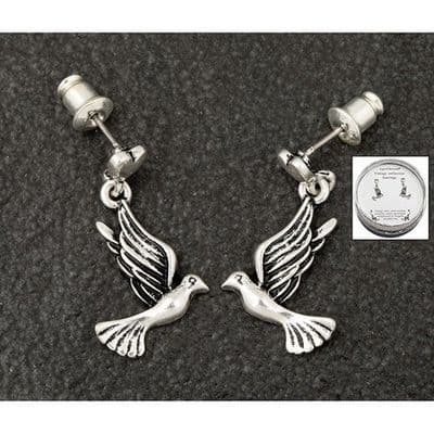 Equilibrium Silver Plated BIRDS Dangly Earrings