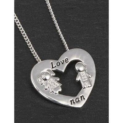 Equilibrium Silver Plated heart Shaped Pendant - Nan