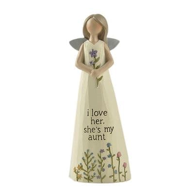 Feather And Grace Angel Figurine Ornament Aunt Gift with Sentiment