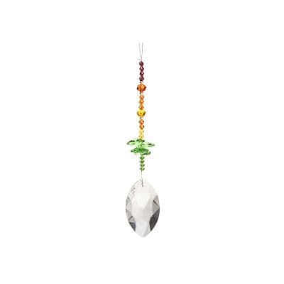 Hanging Crystal Rainbow Maker Suncatcher - Oval Green