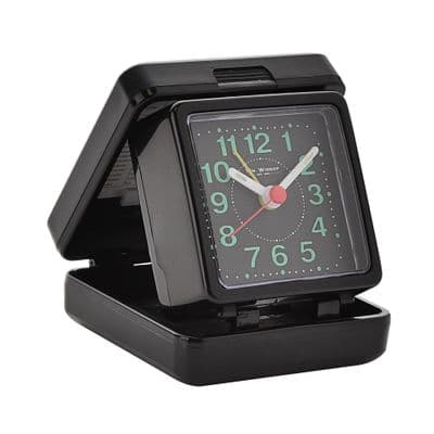 Hometime Quartz Travel Alarm - Black case/dial
