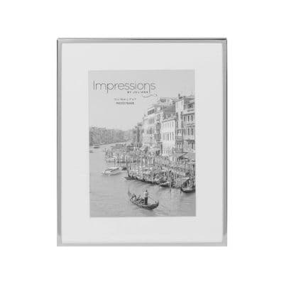 Impressions White Mount Silver Plated Photo Frame  5x7