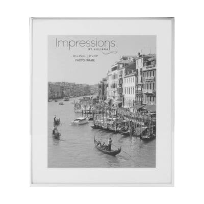 Impressions White Mount Silver Plated Photo Frame  8x10