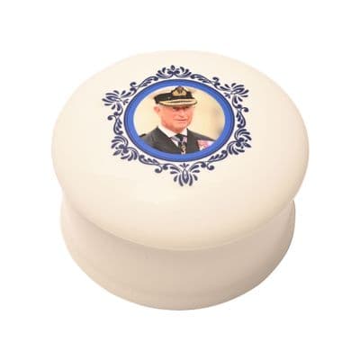 King Charles III Large Ceramic Trinket Box Made in the UK