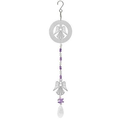Lesser & Pavey Large Angel Design Crystal Wind Spinner and Suncatcher