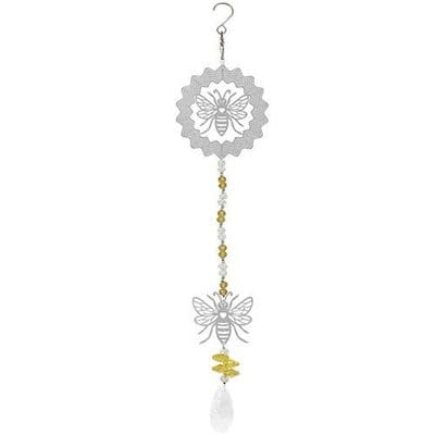 Lesser & Pavey Large Bee Design Crystal Wind Spinner and Suncatcher