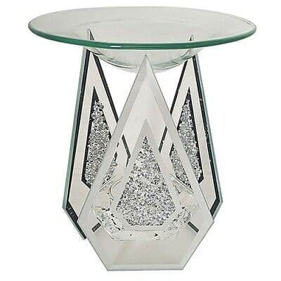 Lesser & Pavey Mirror Art Deco Sparkle Silver Wax Oil Tealight Burner