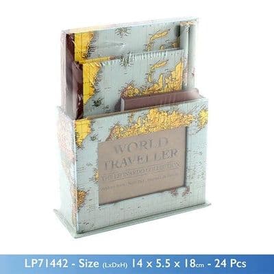 Lesser & Pavey World Traveller World Map Design Stationery Set