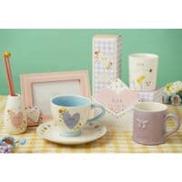 Love Life Ceramic Floral Cup & Saucer, Boxed - Nan