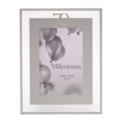 Milestones Glass Mirror 70th Birthday Photo Frame - Single 4x6