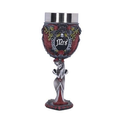 Nemesis Now Black Resin Romantic Skeleton Mrs Goblet 21cm
