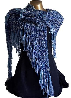 MVL Designs Blue Jeans - An Original Lightweight Triangular Shawl