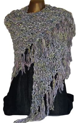 MVL Designs Clematis Sparkle - An Original Lightweight Triangular Shawl