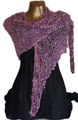 MVL Designs Spring Crocus - A Soft Sparkly Lightweight Triangular Shawl