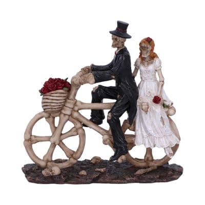 Nemesis Now Hitch a Ride Skeleton Lovers Riding a Bicycle Wedding Figure 14.5cm