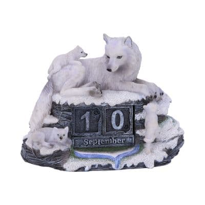 Nemesis Now Mother's Watch Calendar Wolf Figurine 13cm