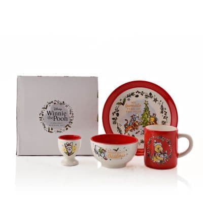 Official Disney Winnie The Pooh Ceramic Christmas Dinner Set  Boxed