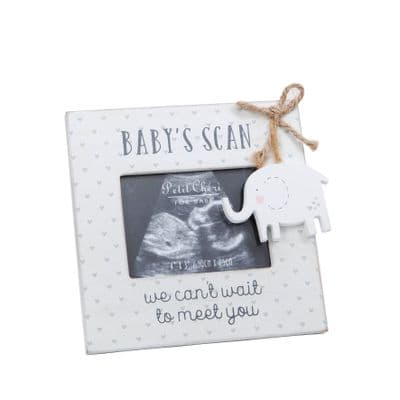 Petit Cherie  Baby Scan Photo Frame with hanging Elephant Motif