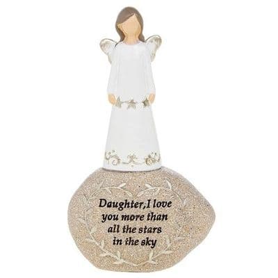 Shudehill Giftware Angel Sentiment Stone -Daughter, I love you...