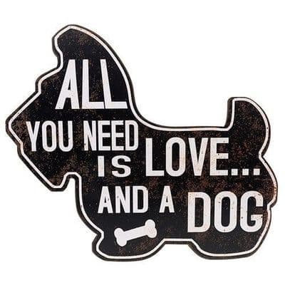 Shudehill Giftware Black Metal Wall Plaque 3D Love & Dog Scottie/Westie Shape
