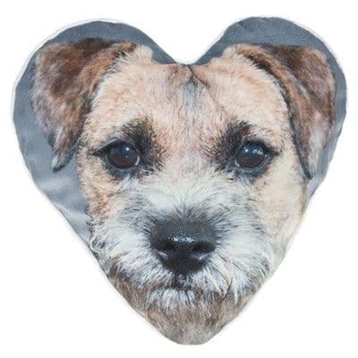 Shudehill Giftware Heart Shaped Visage Dog Cushions Border Terrier 22cm