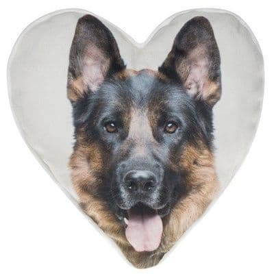 Shudehill Giftware Heart Shaped Visage Dog Cushions GSD/Alsation 22cm