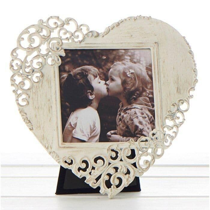 Vintage heart photo flame Vintage Grey Heart Picture Frame