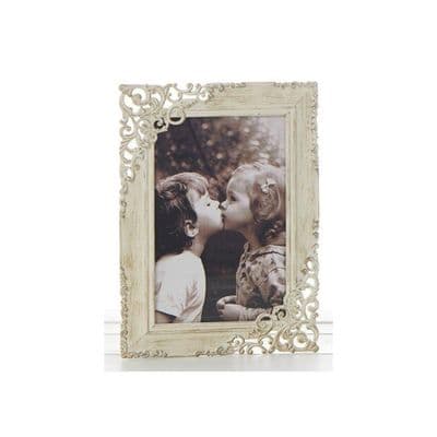 Shudehill Giftware Old Cream Vintage Lace Ornate Rustic Metal Photo Frames - 7