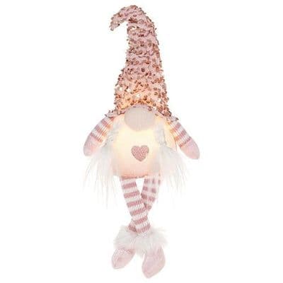 Shudehill Giftware Pastel Light Up Heart Pink Gonk 28cm
