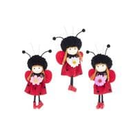 Shudehill Giftware Set of 3 Hanging Fairy Ladybirds Ornament 17cm