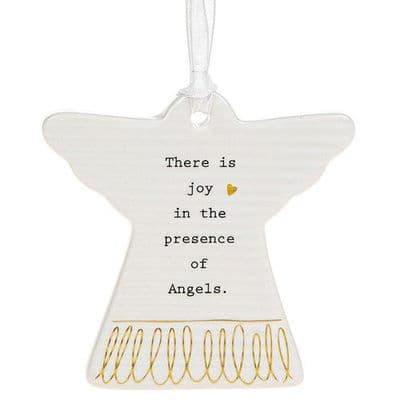Shudehill Giftware Thoughtful Words Ceramic Hanging Angel Sign - Joy
