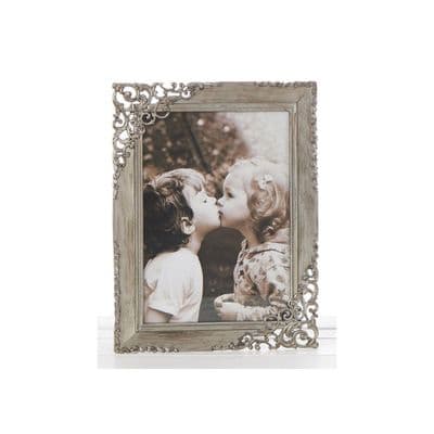 Shudehill Giftware Vintage Lace Ornate Rustic Metal Photo Frame - 6cm x 4cm