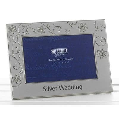 Shudehill Petal Jewel Silver 25th Anniversary Photo Frame 6