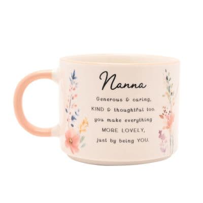 The Cottage Garden Floral Ceramic Peach Mug - Nanna