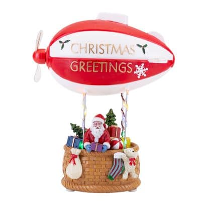 The Novelties Co. LED Light Up Hot Air Balloon with Rotating Wings with Music and Lights 28CM