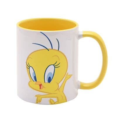 Warner Bros Looney Tunes Tweety Pie Yellow Inside Mug - 11oz