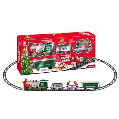Widdop Christmas Xmas 16 Piece Train Set with  Headlights and Sound Age 3+