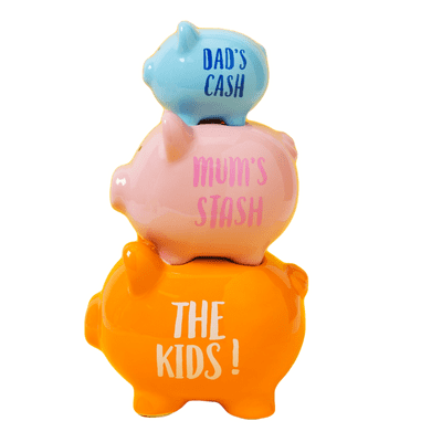 Widdop & Co. Pennies and Dreams Money Box Piggy Bank - Family Stack of Three