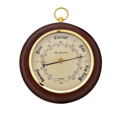 Widdop  Galileo Round  Wooden  Barometer