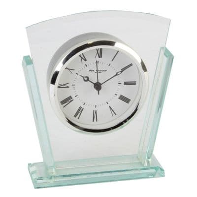William Widdop®  Art Deco Glass Bezel Mantel Clock