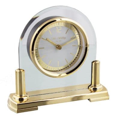 William Widdop®  Glass Arched Mantel Clock - Gold