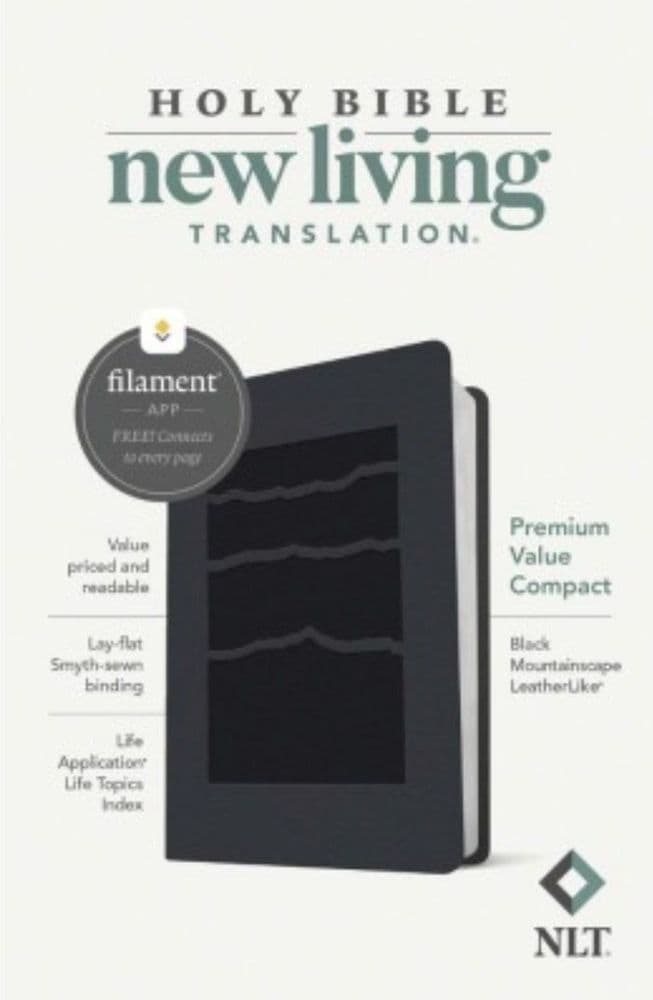 NLT Premium Value Compact Bible, Filament Edition, Black