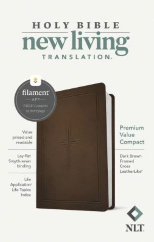 NLT Premium Value Compact Bible, Filament Edition, Brown