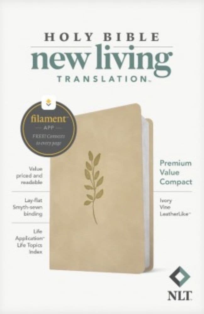 NLT Premium Value Compact Bible, Filament Edition, Ivory Vine